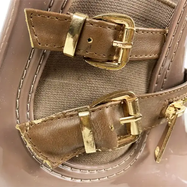 Link Forever Brown and Gold Ankle Boots Size 4