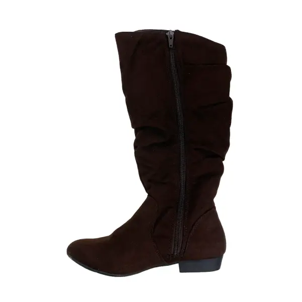 Lower East Side Brown Slouch Faux Suede Riding Boots Size 5.5