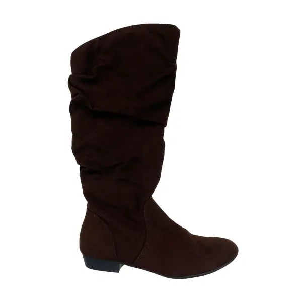 Lower East Side Brown Slouch Faux Suede Riding Boots Size 5.5