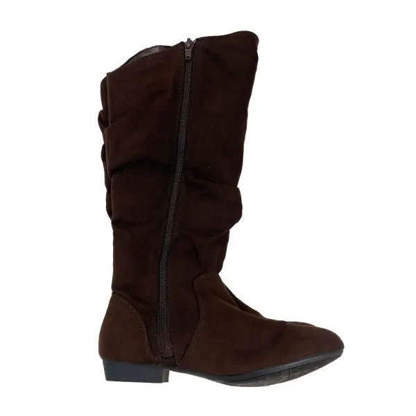 Lower East Side Brown Slouch Faux Suede Riding Boots Size 5.5