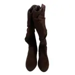 Lower East Side Brown Slouch Faux Suede Riding Boots Size 5.5