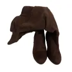 Lower East Side Brown Slouch Faux Suede Riding Boots Size 5.5