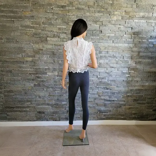 Lucy Paris Abigail White Lace Mock Neck Cropped Top