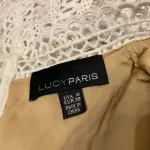 Lucy Paris Abigail White Lace Mock Neck Cropped Top