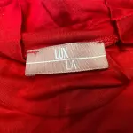 LUX LA Bodycon Midi Dress Red Mock Neck Long Sleeve Stretch