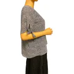 Michael Michael Kors Ditsy Print Blouse Black White Tie Sleeve Size P