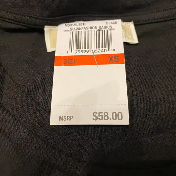 Michael Michael Kors Smocked Hem Top Black Short Sleeve Cotton Modal