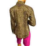 MICHAEL Michael Kors Leopard Print Zip Front Shirt