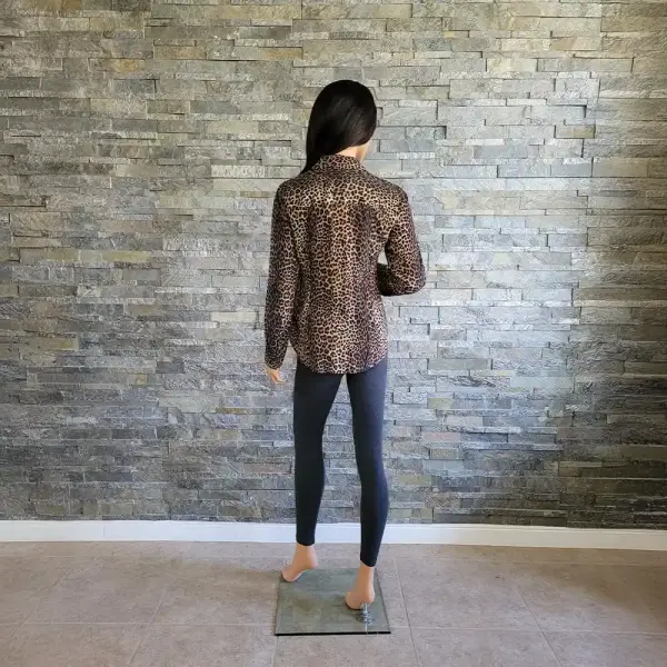 MICHAEL Michael Kors Leopard Print Zip Front Shirt