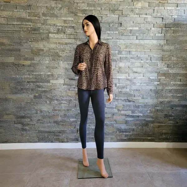 MICHAEL Michael Kors Leopard Print Zip Front Shirt