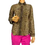 MICHAEL Michael Kors Leopard Print Zip Front Shirt