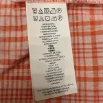 Michael Michael Kors Plaid Flutter Sleeve Blouse Coral Peach Metallic Crochet Trim