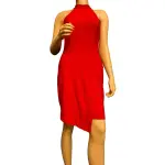 Women's Cocktail Dress  Red Backless Sleeveless Halter