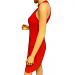 Women's Cocktail Dress  Red Backless Sleeveless Halter