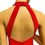 Women's Cocktail Dress  Red Backless Sleeveless Halter