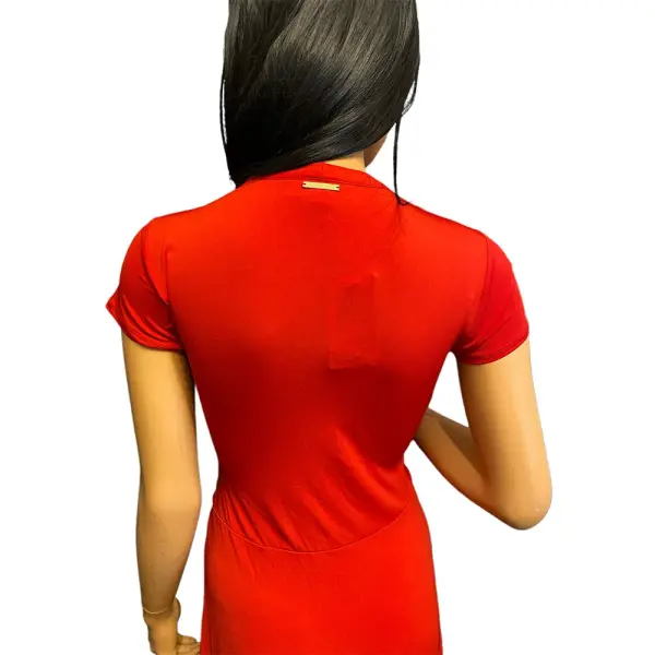 Michael Kors Faux Wrap High Low Maxi Dress with Tie Waist