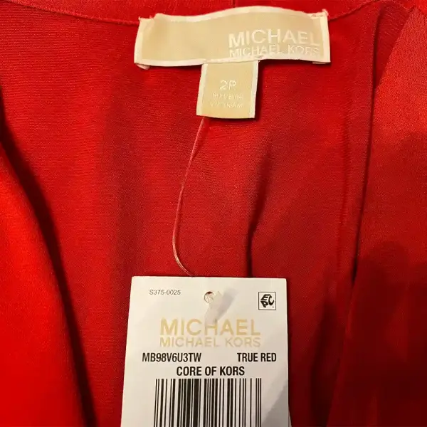 Michael Kors Faux Wrap High Low Maxi Dress with Tie Waist