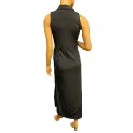 Michael Kors Black Sleeveless Maxi Shirtdress with Gold Hardware