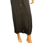 Michael Kors Black Sleeveless Maxi Shirtdress with Gold Hardware