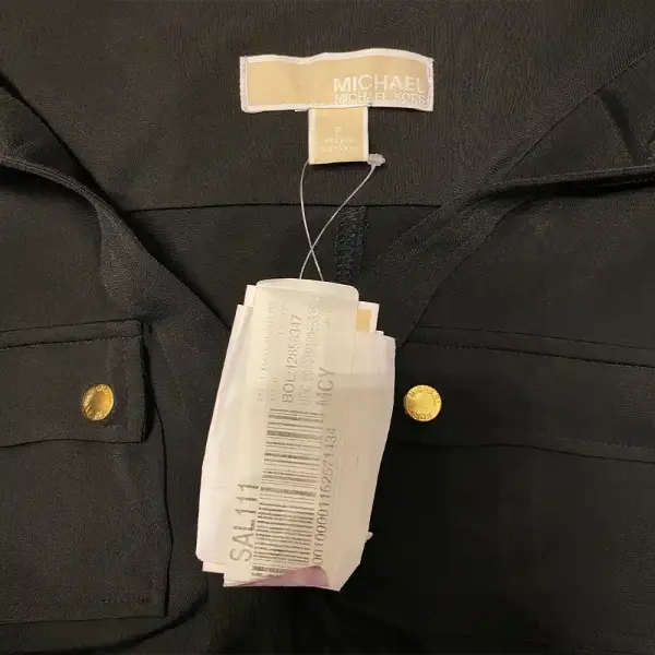 Michael Kors Black Sleeveless Maxi Shirtdress with Gold Hardware