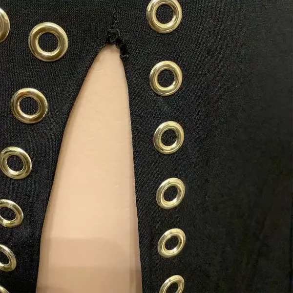 Michael Kors Black Astor Studded Side Slit Midi Dress