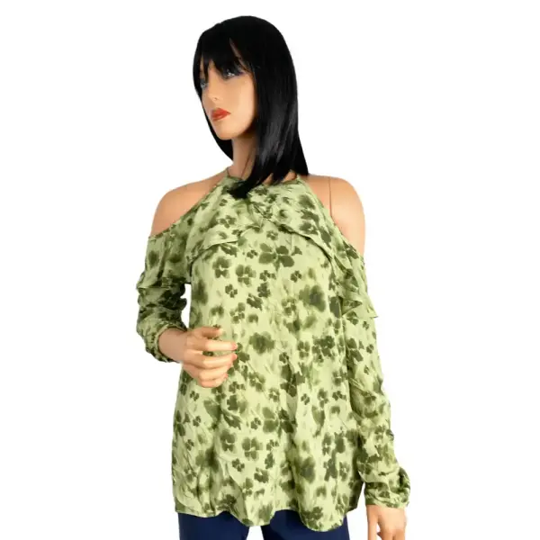 MICHAEL Michael Kors Cold-Shoulder Clover Print Top
