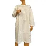 Miss Elaine Nightgown White Embroidered Long Sleeve Button Front Cotton Blend