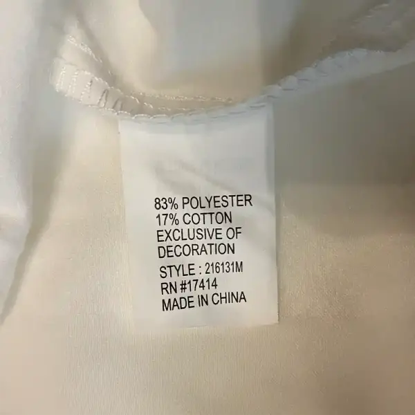 Miss Elaine Nightgown White Embroidered Long Sleeve Button Front Cotton Blend