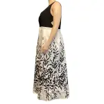 Morgan & Co Black and White Sleeveless Leaf Print Prom Gown Dress – Size 20W