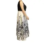 Morgan & Co Black and White Sleeveless Leaf Print Prom Gown Dress – Size 20W