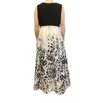 Morgan & Co Black and White Sleeveless Leaf Print Prom Gown Dress – Size 20W