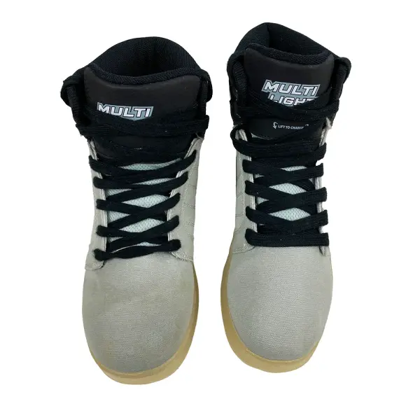 Multi Lights Kids’ Light-Up High Top Sneakers Gray Black Size 4