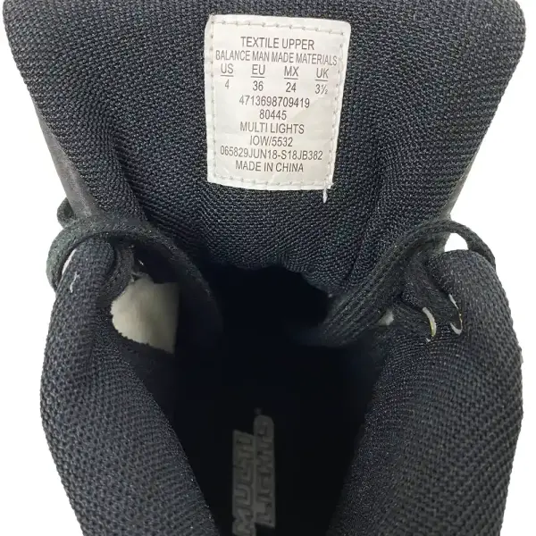 Multi Lights Kids’ Light-Up High Top Sneakers Gray Black Size 4