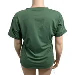 Green V-Neck T-Shirt with Rolled Sleeves Size XL