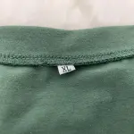 Green V-Neck T-Shirt with Rolled Sleeves Size XL