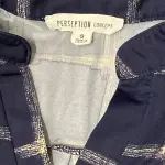 Perseption Concept Navy Windowpane Sleeveless Top