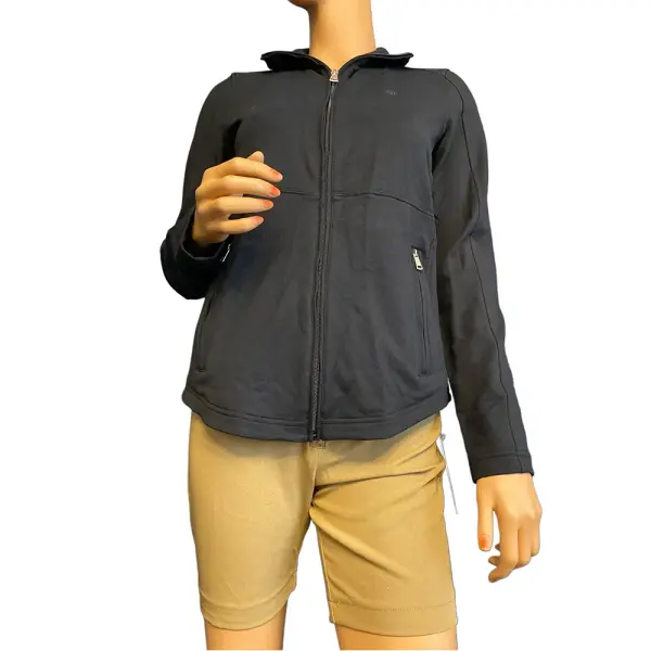 Lauren Ralph Lauren Black Stretch Cotton Full Zip Jacket