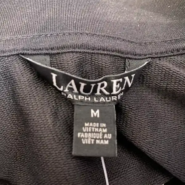 Lauren Ralph Lauren Black Stretch Cotton Full Zip Jacket