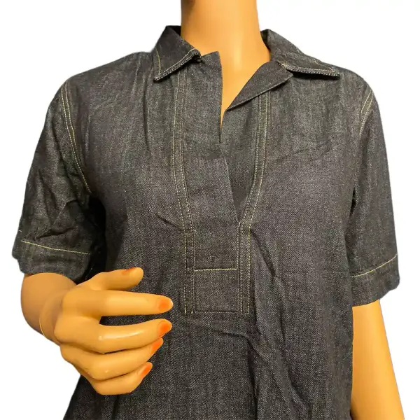 Lauren Ralph Lauren Dark Blue Denim Shirt Dress with Pockets Size Small
