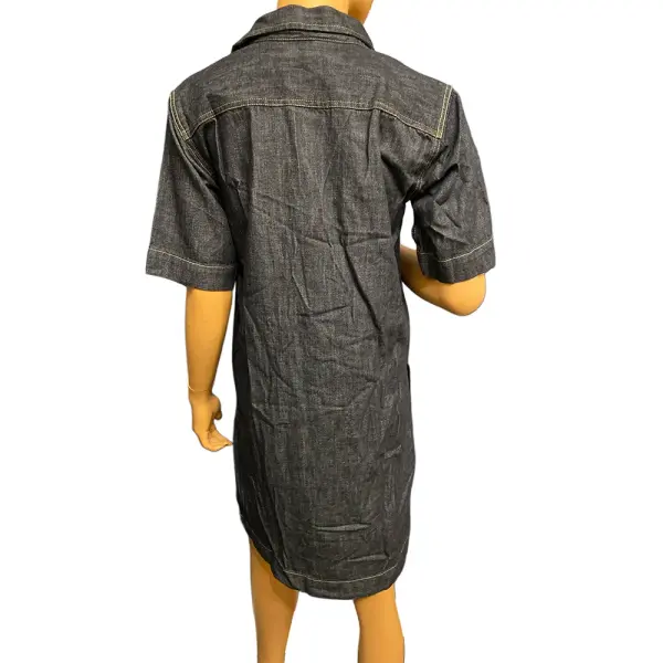 Lauren Ralph Lauren Dark Blue Denim Shirt Dress with Pockets Size Small