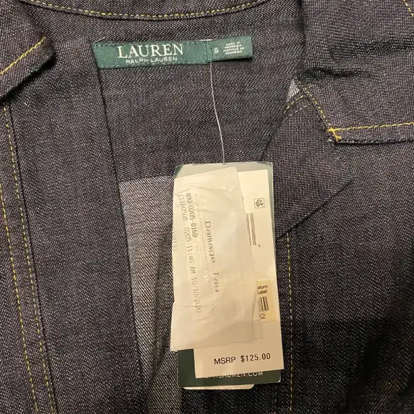 Lauren Ralph Lauren Dark Blue Denim Shirt Dress with Pockets Size Small