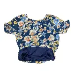 Sara Michelle Navy Floral Blouse Petite Small