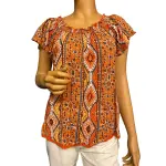 Self Esteem Boho Aztec Print Off the Shoulder Top