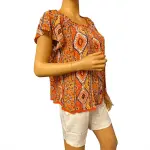 Self Esteem Boho Aztec Print Off the Shoulder Top