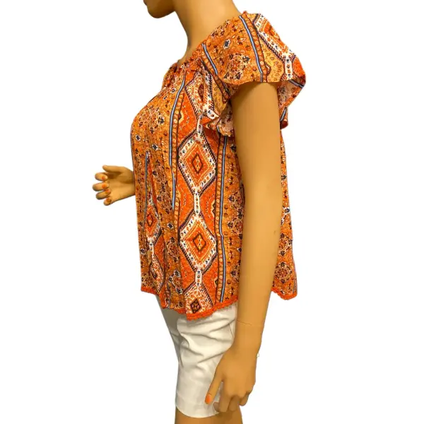 Self Esteem Boho Aztec Print Off the Shoulder Top