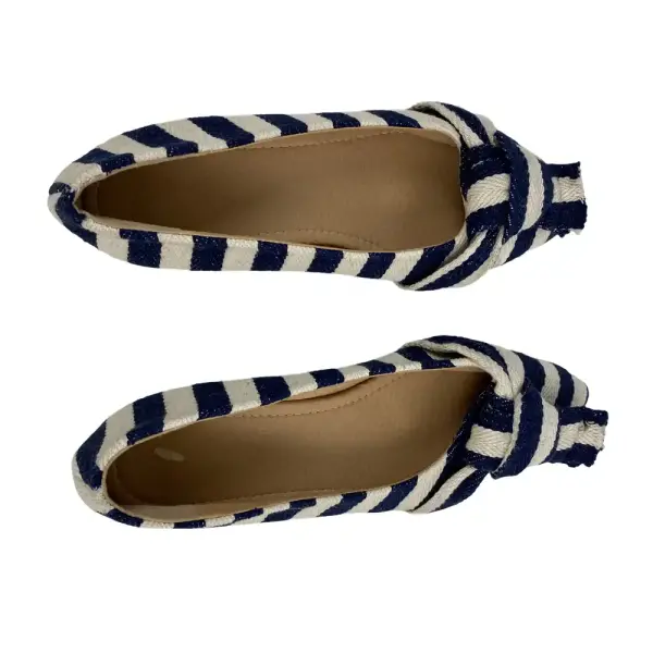 Shein Striped Knot-Front Pointed Toe Flats