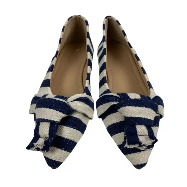 Shein Striped Knot-Front Pointed Toe Flats