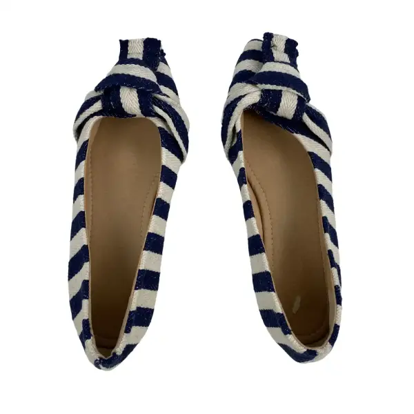 Shein Striped Knot-Front Pointed Toe Flats