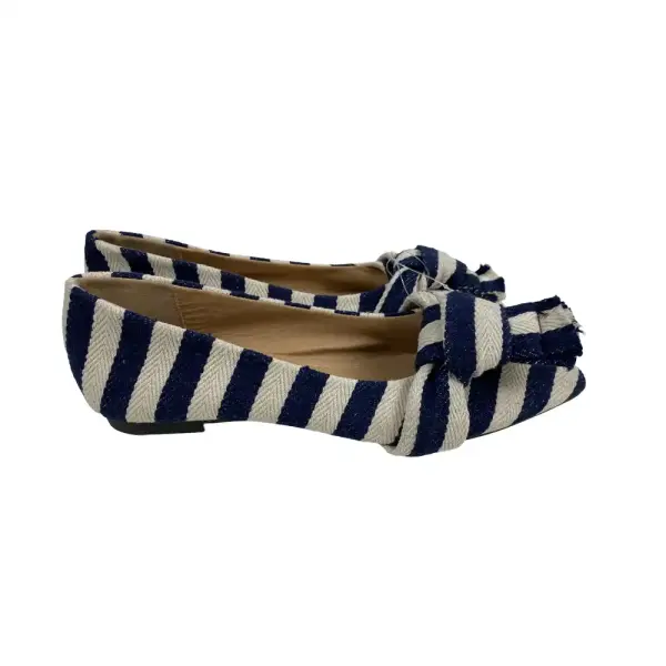 Shein Striped Knot-Front Pointed Toe Flats