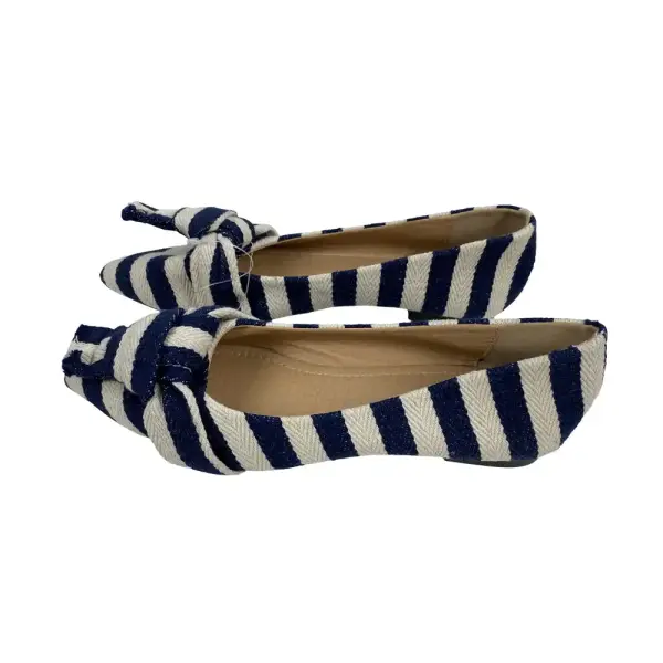 Shein Striped Knot-Front Pointed Toe Flats